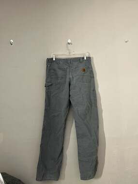 Carhartt B11 Loose Fit Washed Duck Carpenter Work Pants, Grey 34 x 34